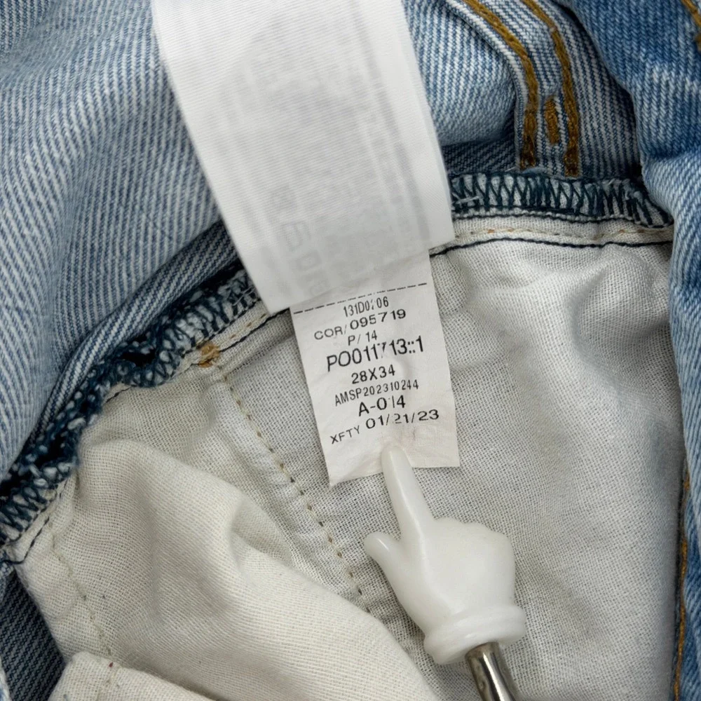 Abercrombie & Fitch 90s Loose Jeans Mens 28x34 Light Wash High Rise Blue Denim